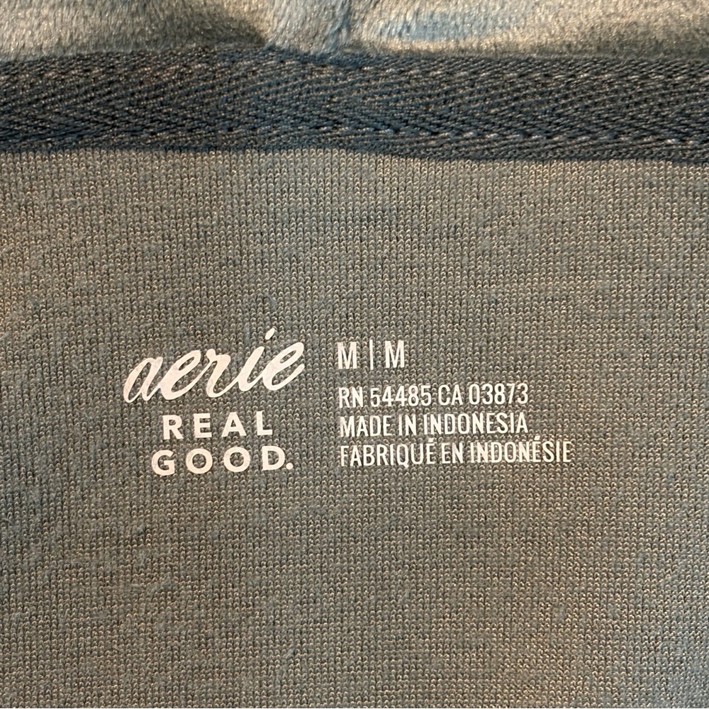 Aerie Dreamy Velour Cropped Hoodie in Royal Palm - Picture 11 of 16
